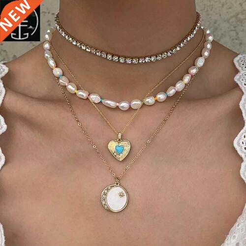 Lady Carve Heart Locket Opal Necklace Womens Alloy Jewellery