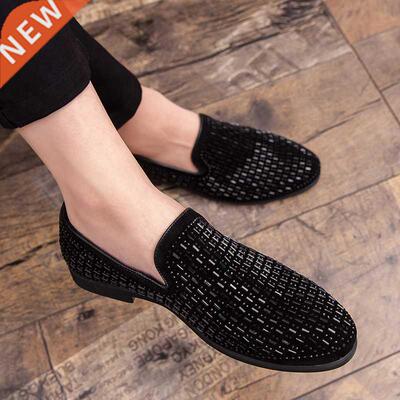QUAOAR Men's Rhinestones Dress Shoes 2022 Luxury Italian Sty