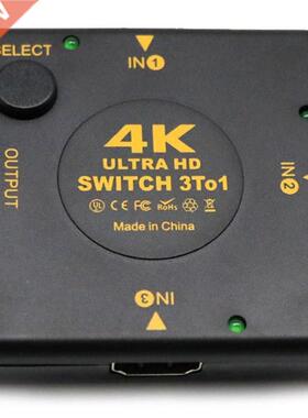 4K HDMI Switch Box Selector 3 In 1 Out kvm Audio Extractor H