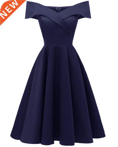 Vestido Off shoulder A Line Rockabilly Vintage Party Dress
