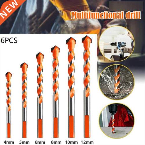 6pcs Diamond Drill Bit Set 4/5/6/8/10/12mm Tile Marble Glass