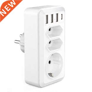 USB Socket 7 In 1 Multiple Socket With 3 USB And 1 Type-C