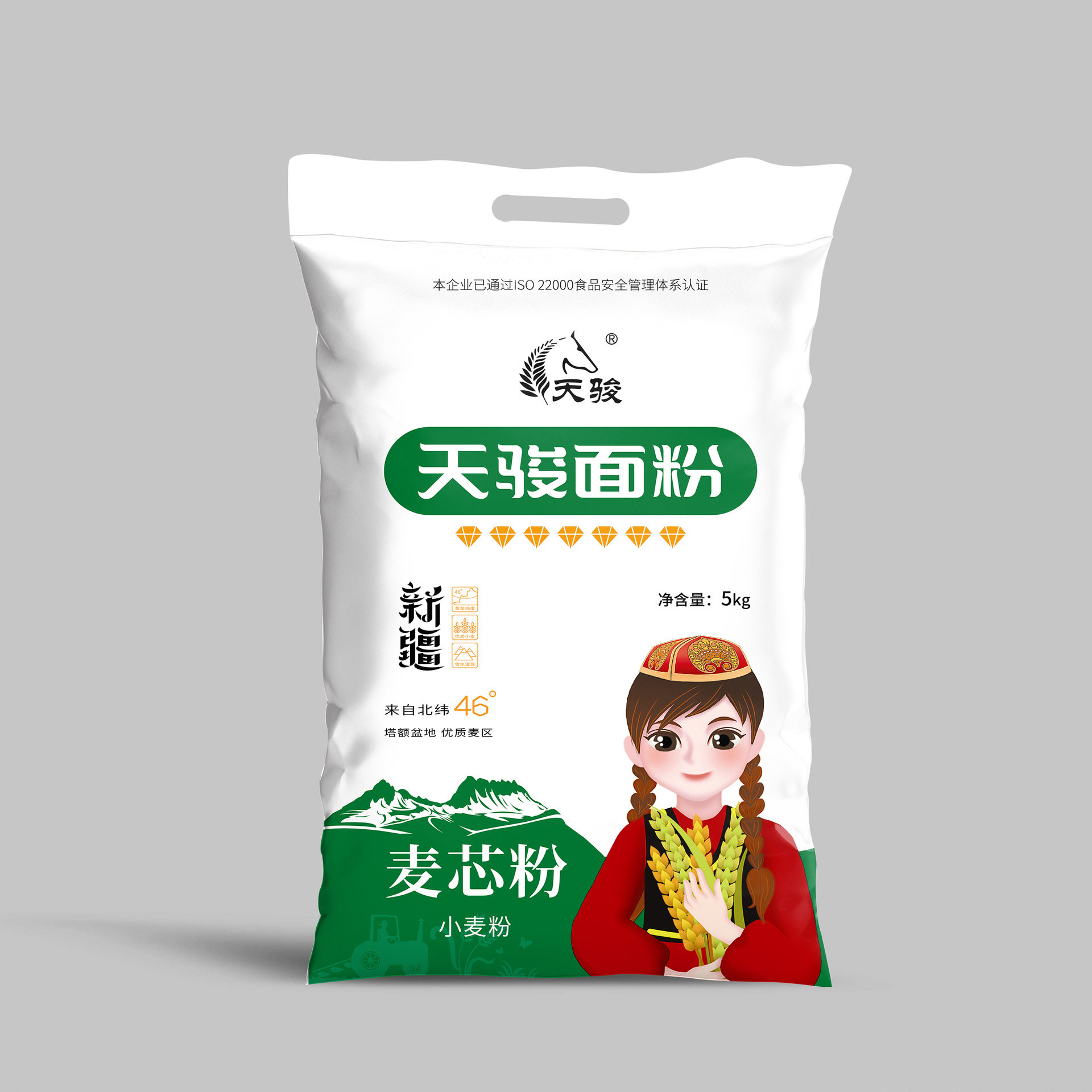 新疆天骏面粉  塔城 红袋精细特一粉5kg 10斤图片