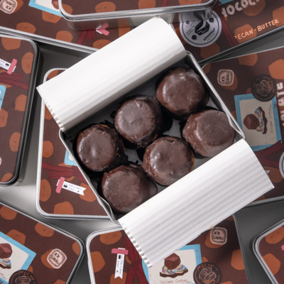 宿咕火山曲奇巧克力夹心饼干手工铁盒网红小零食小吃下午茶点心