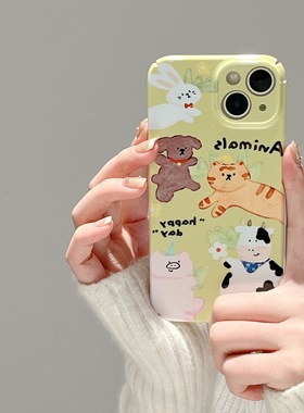 卡通黄色可爱小动物适用华为iphone14promax菲林手机壳少女安卓OPPO苹果12/13新款小米防摔VIVO