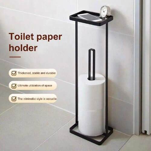 Free-Standing Paper Towel Rack Toilet Paper Holder with