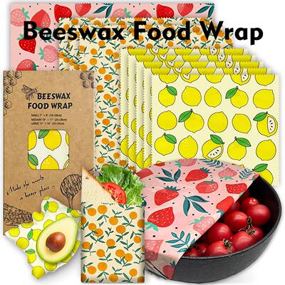 Reusable Beeswax Food Wrap Sandwich Bags Covering Dishes