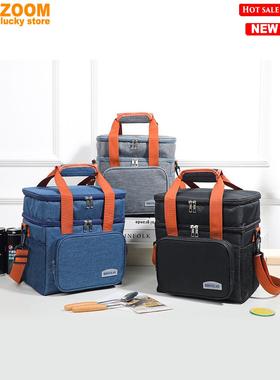 Large Double layered Cooler Bag Insulated Lunch Bag cold box