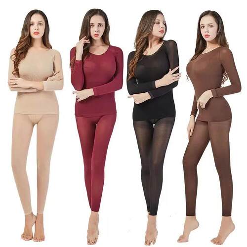 Women traceless thermal underwear set unisex intimate pajama
