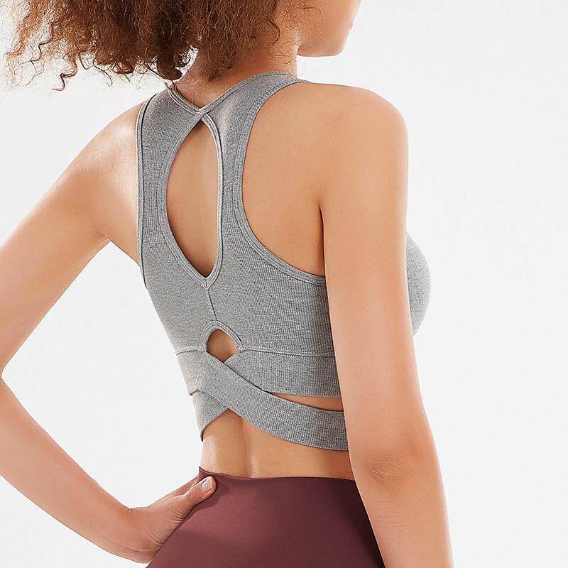 Yoga Fitness Sports Bra Cross Back Yoga Bra with Chest Pads