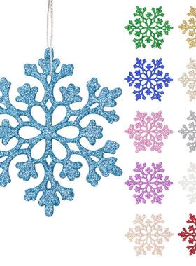 6/12pcs Simulation Snowflakes Christmas Tree Hanging Ornamen