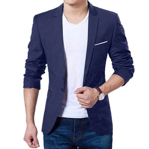 Men Formal Business Suit Coat One Button Black Blue Red Men