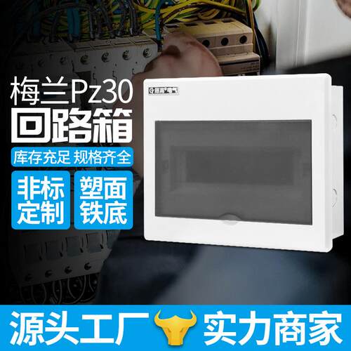 家用梅兰型强电箱户内配电箱pz30回路箱梅兰箱铁底塑面回路箱