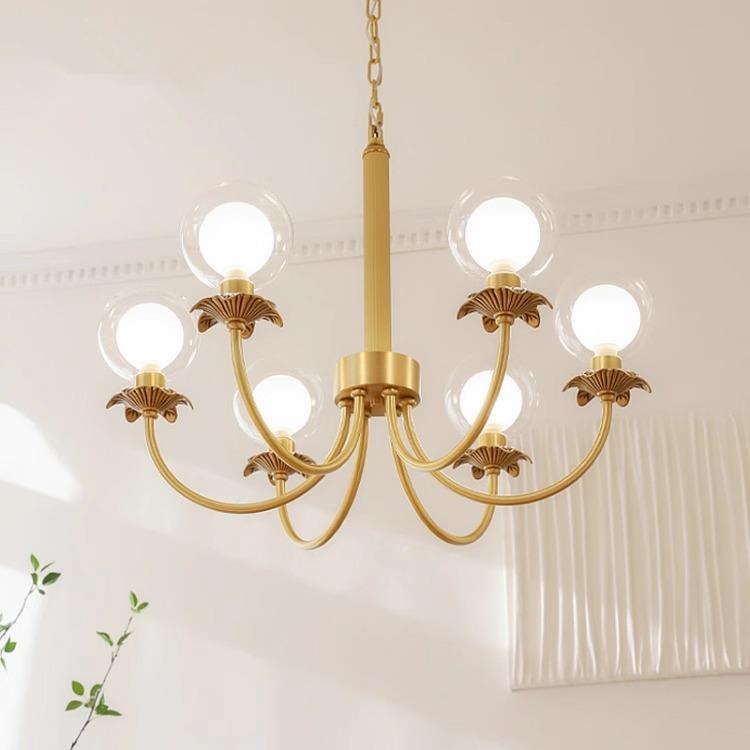 意式轻奢高端大气全铜客厅灯现代美式法式艺术别墅餐厅卧室吊灯