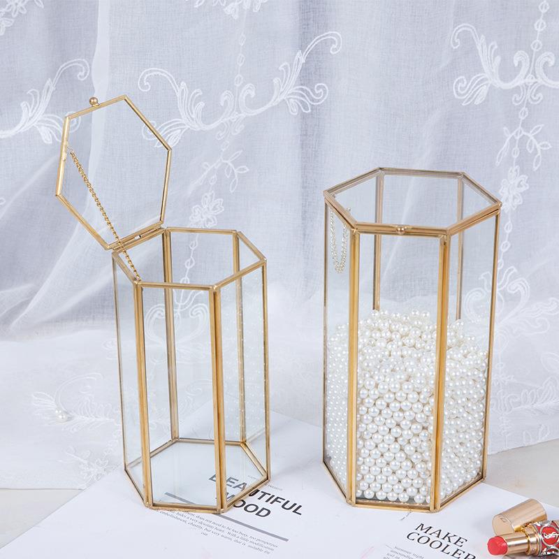 简约金属玻璃收纳筒化妆刷眉笔粉刷刷具桶桌面化妆笔刷筒防尘整理