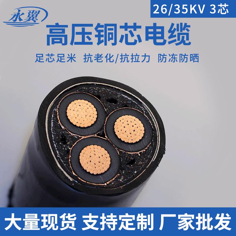 厂家直供高压电缆35KV铜芯电缆塑料绝缘电力电缆铠装高压铜芯电缆