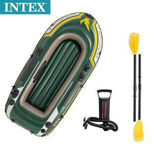 INTEX68347充气船双人钓鱼船2人冲锋舟双人气艇加厚橡皮艇皮划艇