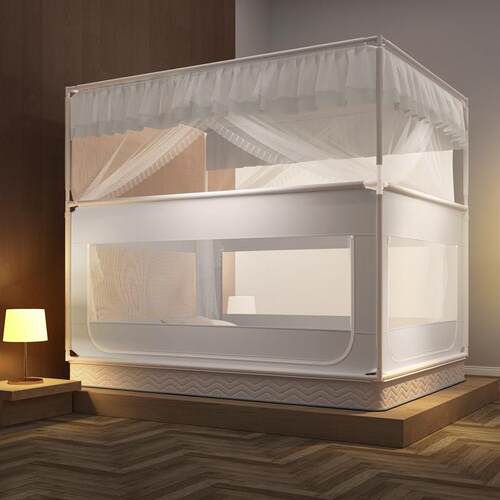 围栏门帘方顶坐床蚊帐防摔防蚊加密加高厚方顶便携式可收纳