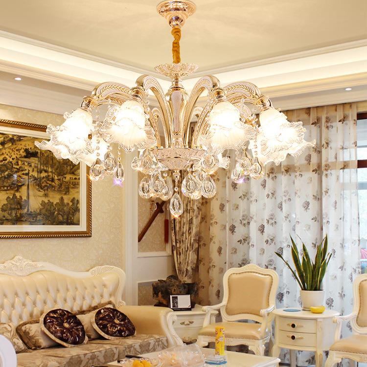 欧式吊灯客厅大气奢华家用卧室水晶灯锌合金别墅餐厅现代简约灯具