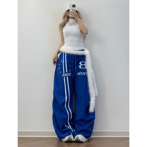 XXBUNI夏季薄款爵士舞服装女撞色侧条纹速干裤女hiphop运动休闲裤
