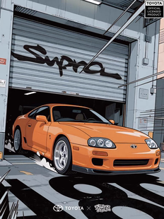 PB品铂8815集装箱积木车丰田授权SUPRA A80潮玩拼装玩具跑车模型