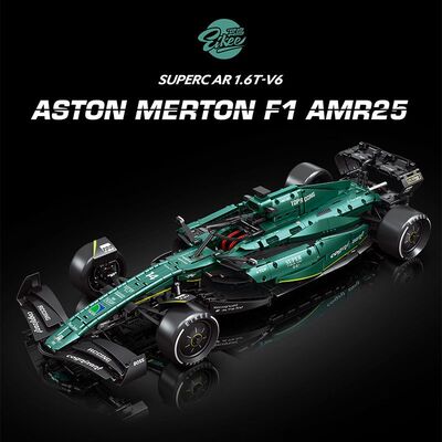 异启Y18011Eikee跑车f1遥控赛车AMR25益智成人拼装积木送男孩礼物