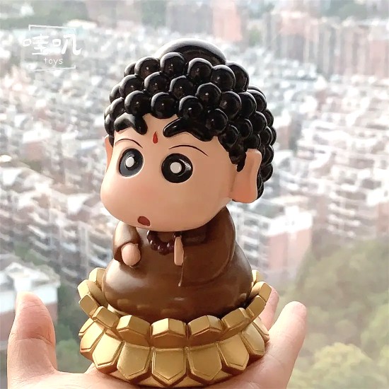 我蜡慈悲佛祖小新蜡笔小新搞怪车载摆件搞笑装饰家居桌面公仔礼物