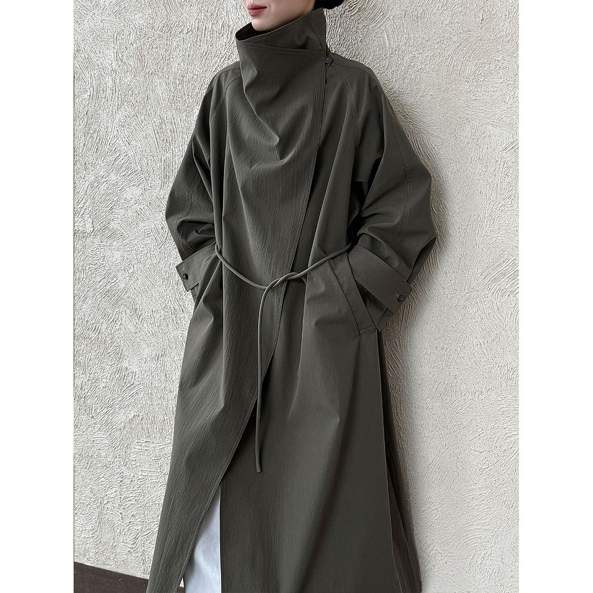 英伦风立领风衣外套女秋季新款复风衣