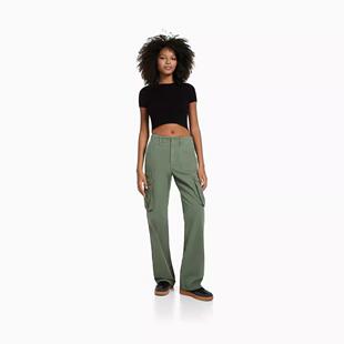 waist versatile green fashion womens hot high army pants
