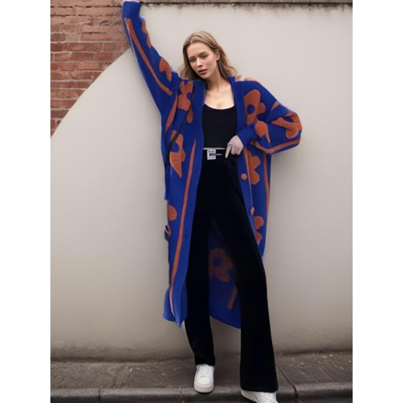 hdspq flower vintage cardigans for women  autumn winter