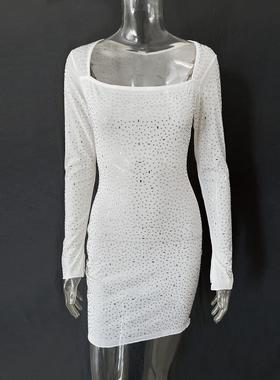 springsummer new long sleeved sexy water perspective dress