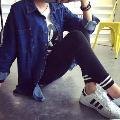 Womens slim cotton skinny pants with white stripes on the