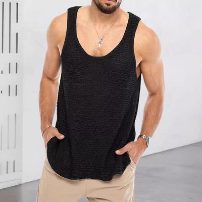 Vest Sweater Color Solid Knitted Sleeveless Tops Casual