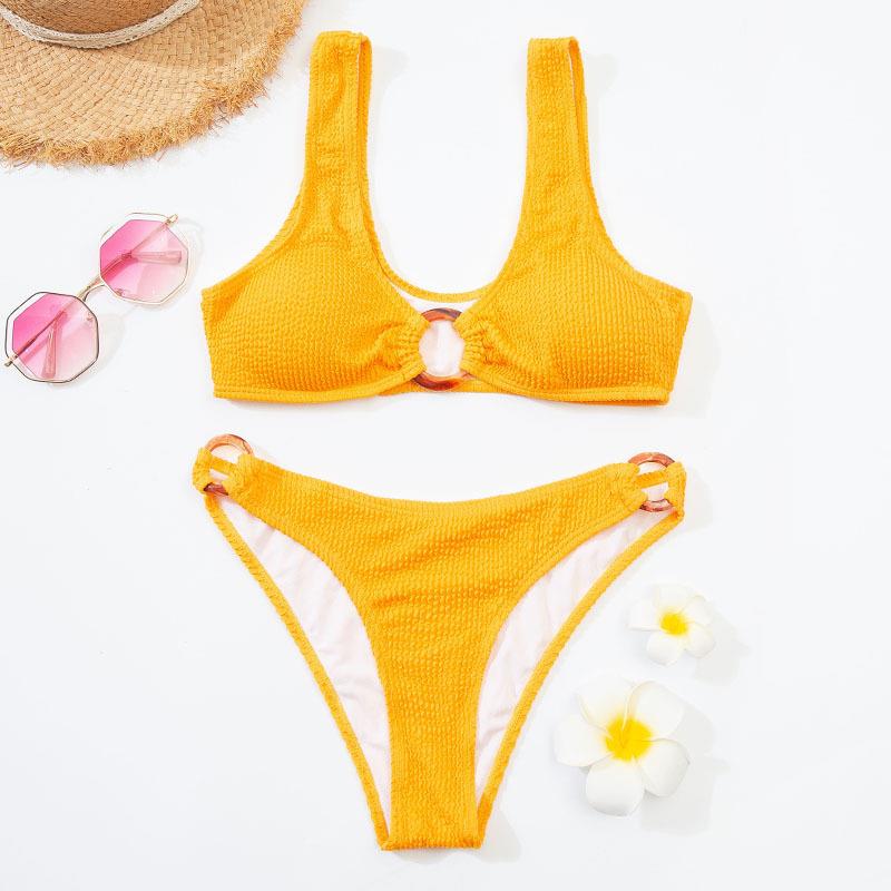 Womens Wave Pattern Sexy Two-Piece Bikini Swimsuit