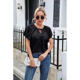 loose short ladies shirts neck sleeved crew
