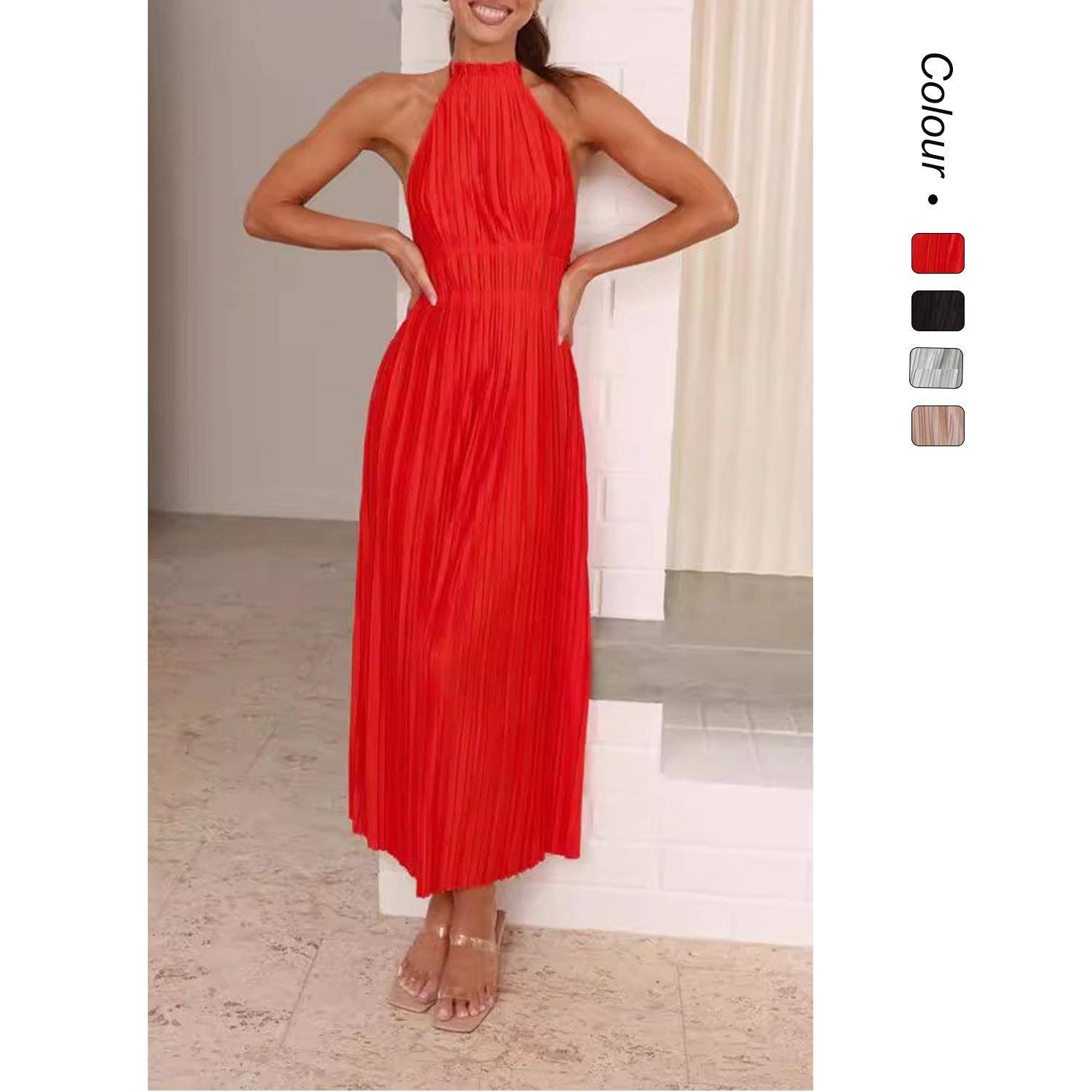 Fashionable off-shoulder halter neck tie personality