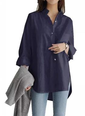 women fashion whiter shirts casual loose button down blusas