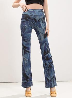 Leopard print yoga flared pants for women high waist nude