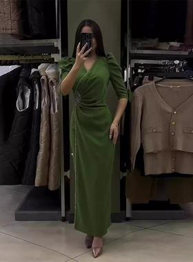 jiumeidai-womens elegant -line velvet dress red and blue