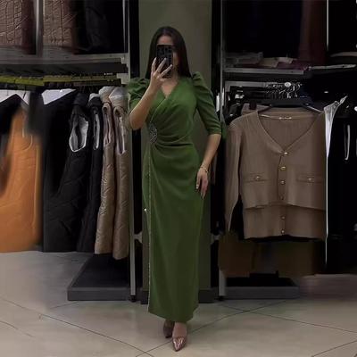 jiumeidai-womens elegant -line velvet dress red and blue