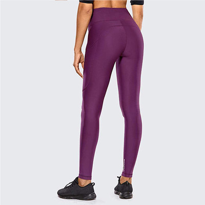 High waist side pocket yoga pants four-needle streamlined