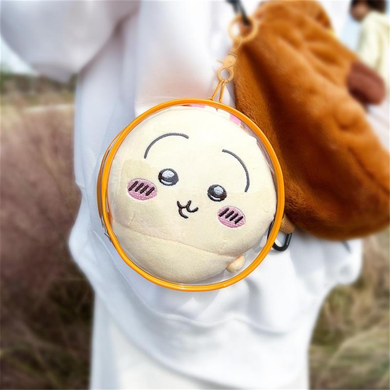 娃娃保护套收纳圆形15CM棉花娃娃展示袋高透明卡通加厚防脏遛娃包