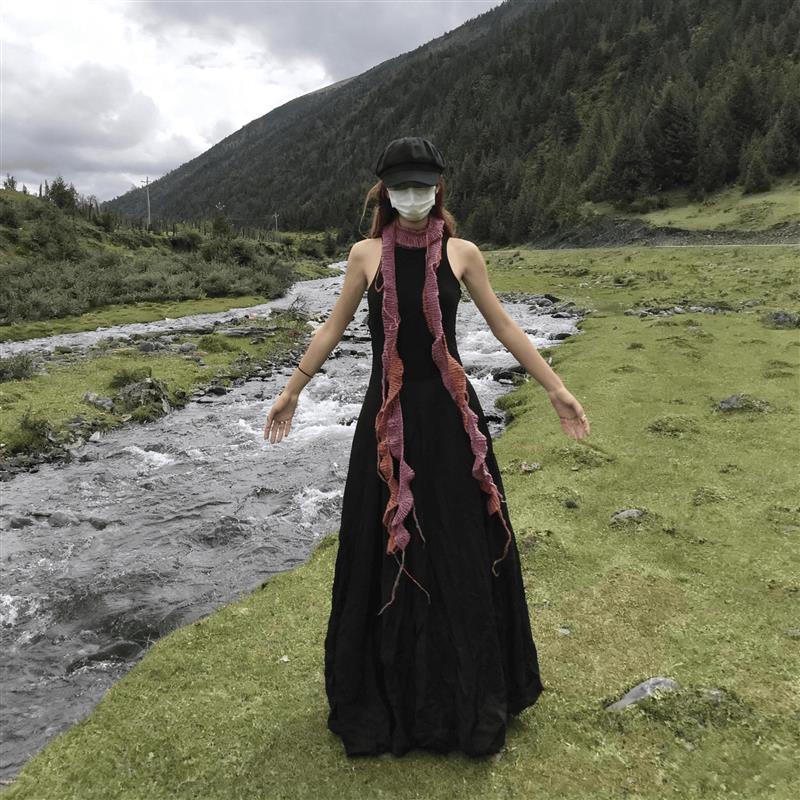 早秋薄围巾文艺风棉麻护颈围脖系脖配饰2025年日系亚文化穿搭配饰