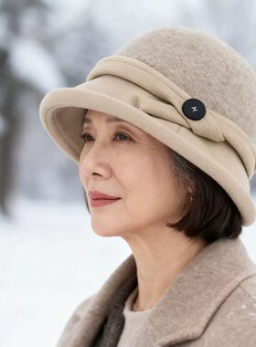 老人女士帽子洋气60老年