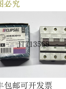 Clipsal 4CB363D10 3极415V 10kA 63A D形支架，适用于电机