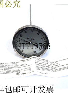 REOTEMP 仪表 J 双金属温度计 0-100C 5 英寸 1/2 英寸 NPT 497