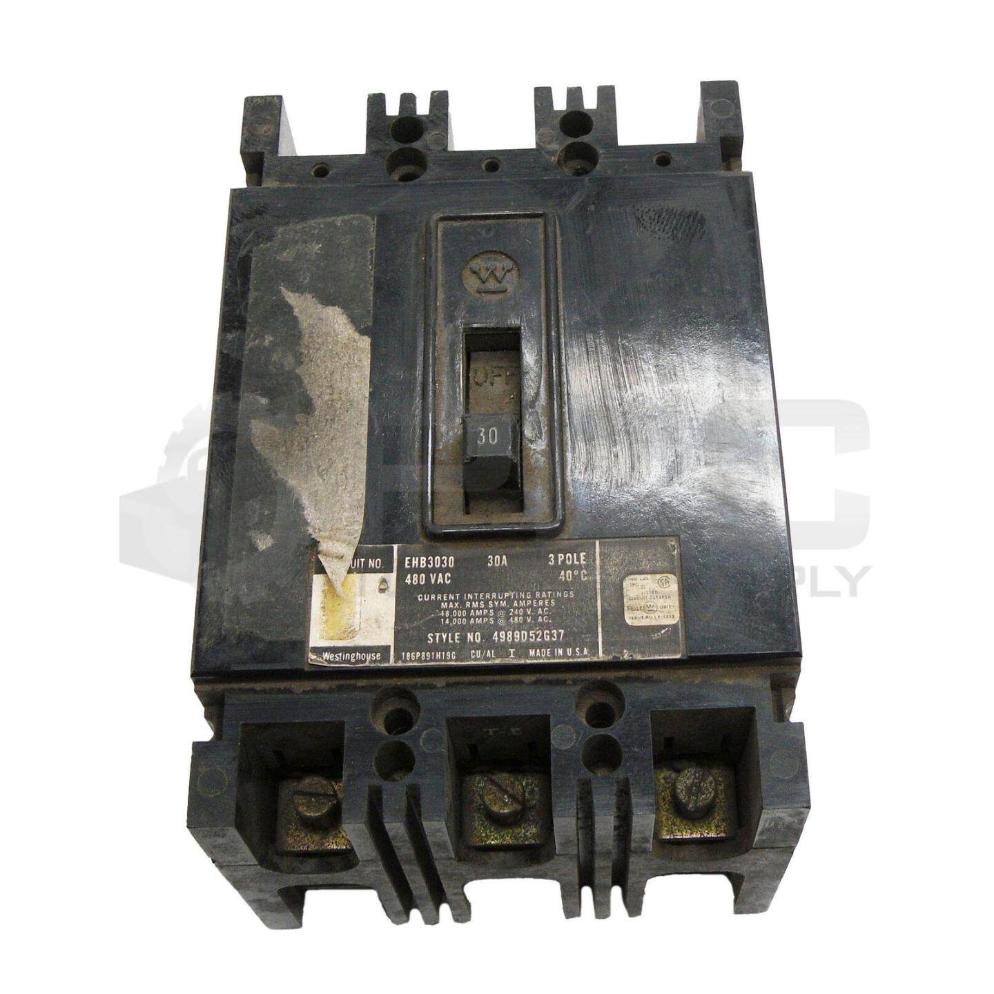 原装供应EHB3030 断路器 480VAC 30A 3 极 4989D52G37