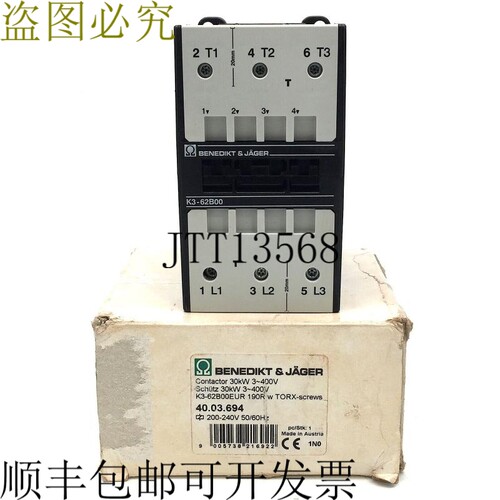 Benedikt & Jager K3-62B00EUR 40.03.694 30kW 3Ph 400V 接触器