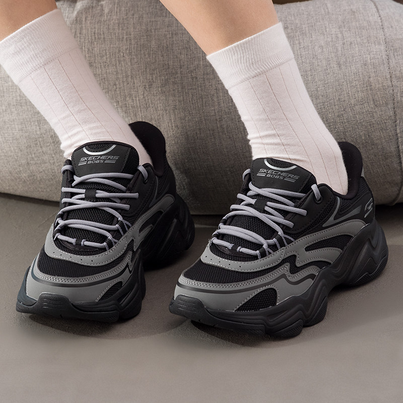 Skechers斯凯奇女鞋厚底耐磨老爹鞋缓震训练跑步鞋休闲鞋117687