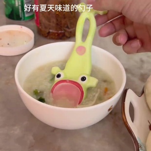 手工陶瓷勺子丑勺子家用搞怪重口味吃饭调羹汤匙 青蛙勺新款
